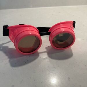 Neon Pink Round Lens Goggles